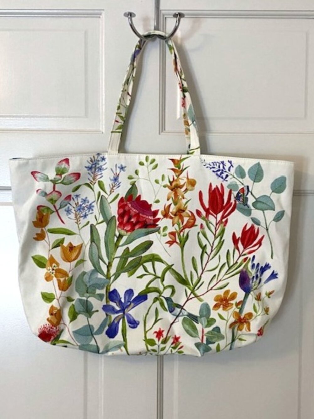 Estee Lauder Tote Bag Floral Canvas Lined Reusable Shopping Bag Large